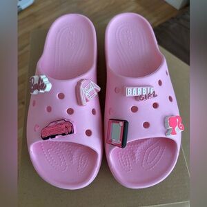 Barbie croc wedge sandals with charms